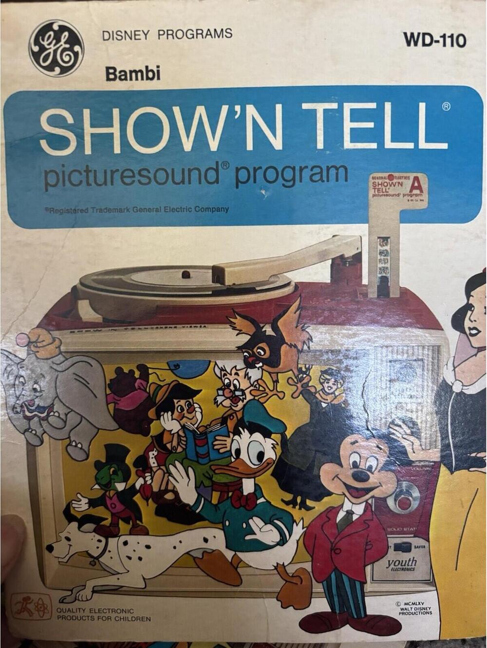SHOW 'N TELL - Picture Sound Program - Retro Toy Record & Slides: Disney "Bambi"